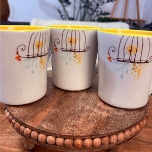 Magenta Lollipop Yellow Pottery Birdcage Mugs